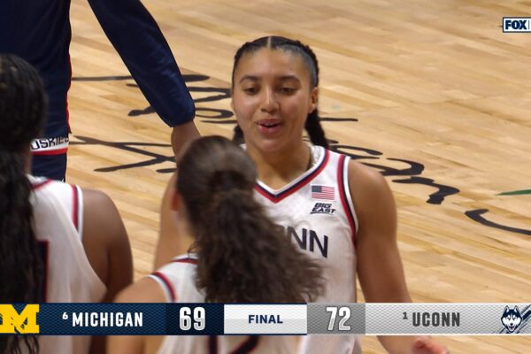 UConn forces clutch stop to hold off No. 6 Michigan, winning 72-69