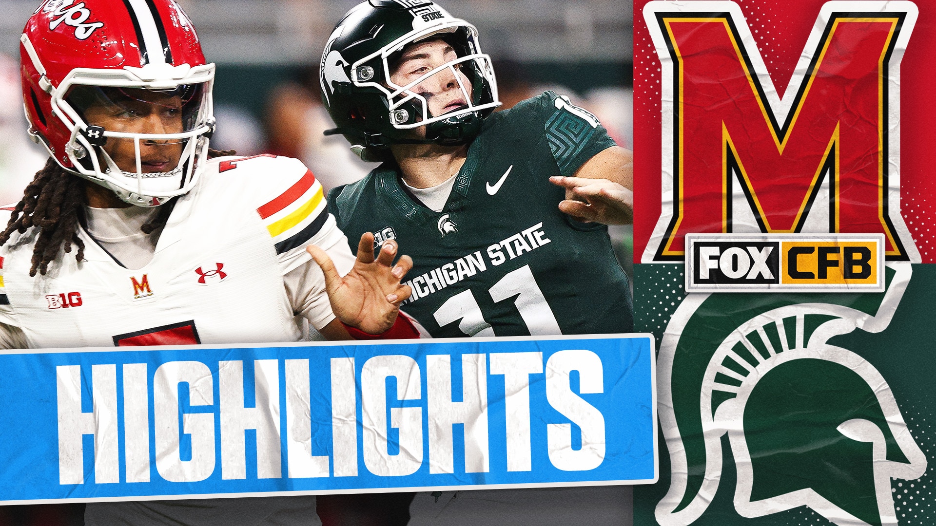Maryland Terrapins vs. Michigan State Spartans Highlights | FOX College Football