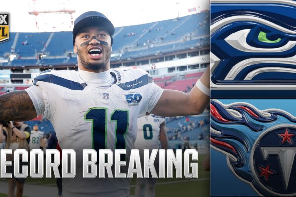 Jaxon Smith Njigba's SHATERS Seahawks WR RECORD in Seattle's win over Titans.