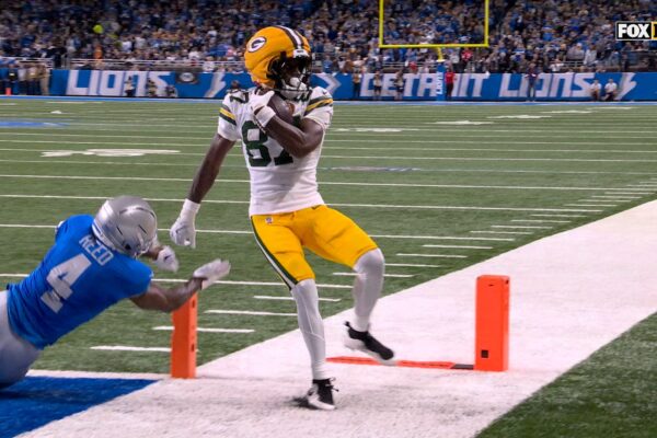Packers' Jordan Love connects with Romeo Doubs for a two-yard TD vs. Lions | NFL Highlights