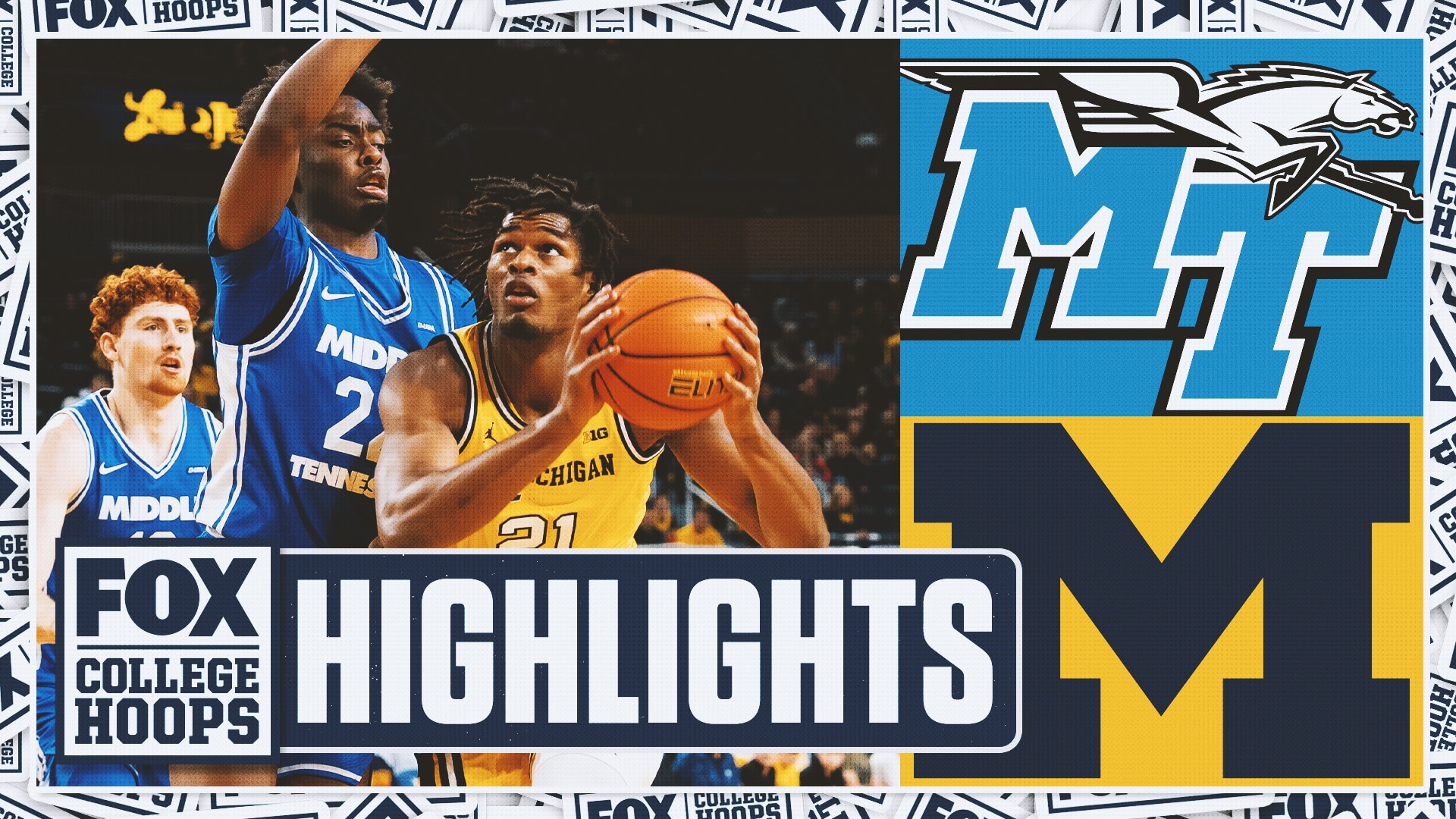 Middle Tennessee Blue Raiders vs. No. 7 Michigan Wolverines Highlights | FOX College Hoops