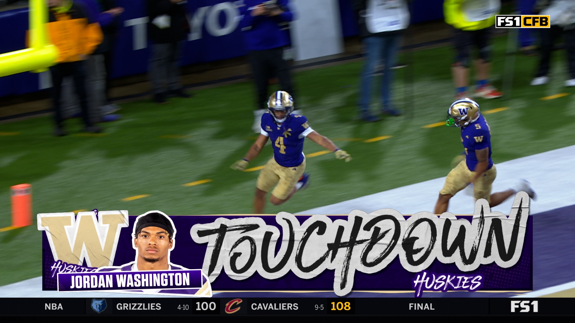 Jordan Washington breaks free for 68-yard rushing TD, extending Washington’s lead over Purdue