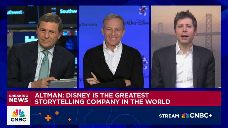 Disney’s OpenAI stake is ‘a way in’ to AI, Iger tells CNBC