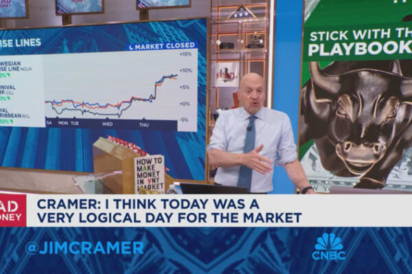 Jim Cramer examines ‘stalled’ stocks Apple, Meta and Tesla