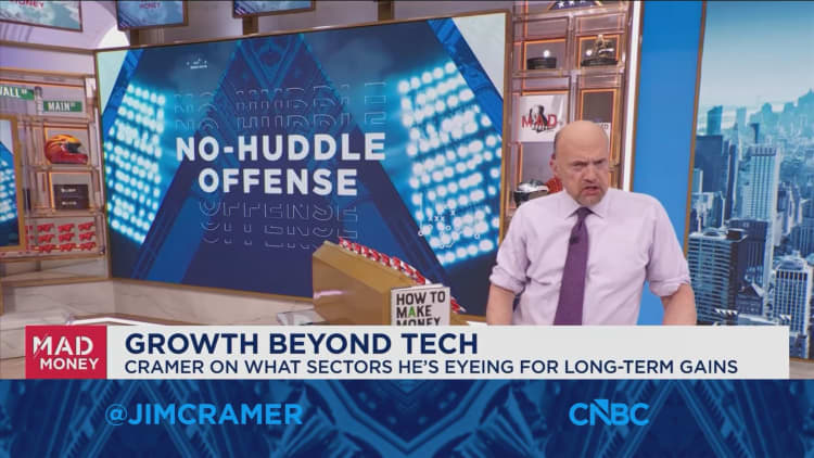 This market’s strength lies in the non-tech growth stocks, Jim Cramer says