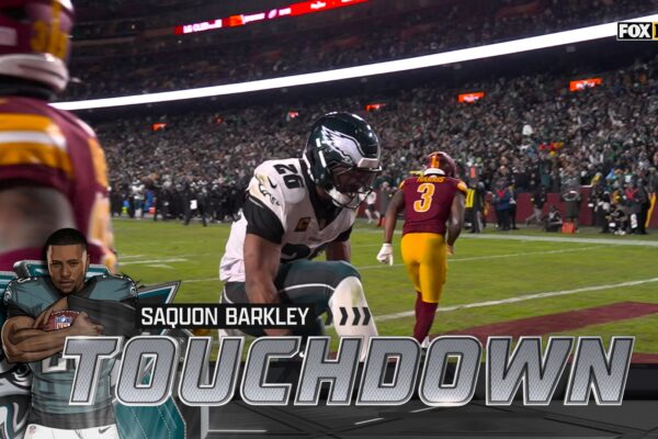 Saquon Barkley powers in for 12-yard TD, extending Eagles' lead over Commanders | NFL Highlights