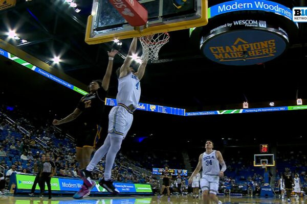 Jamar Brown finishes dunk off steal, extending UCLA's lead over UC Riverside