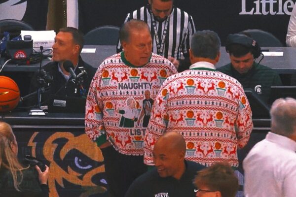 Tom Izzo Teases Ref With ‘Naughty List’ Ugly Christmas Sweater vs. Oakland