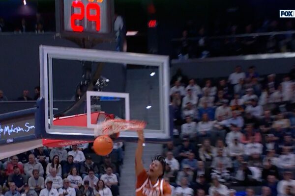 Texas' Simeon Wilcher steals and throws down TOUGH dunk against UConn