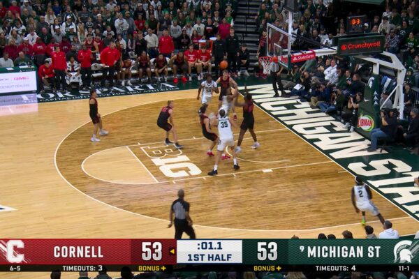 Jeremy Fears goes coast to coast for buzzer-beating floater, giving Michigan State the lead over Cornell