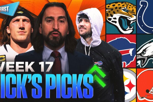 Hammer Jaguars, Steelers and Bills as favorites in Nick Wright's Week 17 Picks | First Things First