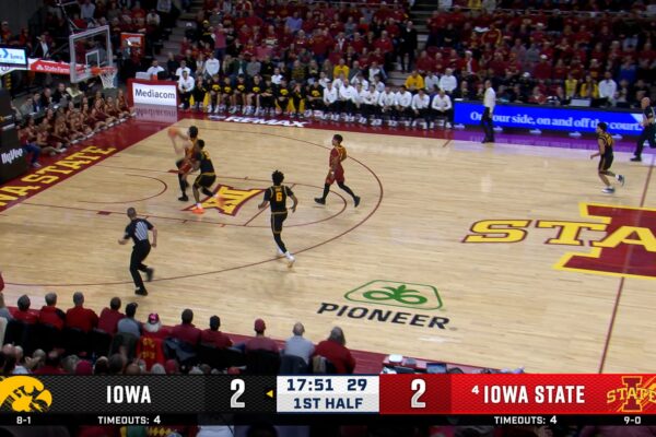 Iowa State's Blake Buchanan steals in-bound pass and finishes fastbreak dunk vs. Iowa