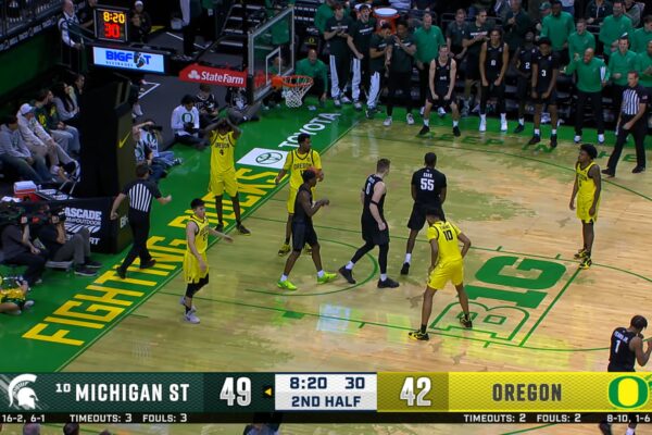 Michigan State’s Coen Carr Powers In And-One Putback vs. Oregon