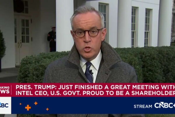 Intel stock jumps 7% after CEO meets with Trump