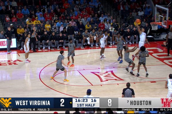 Houston’s Chris Cenac Jr. Flies Through the Lane for Slam Dunk vs West Virginia