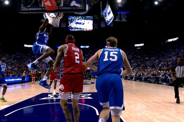 BYU's AJ Dybantsa throws down putback slam, extending lead over Utah