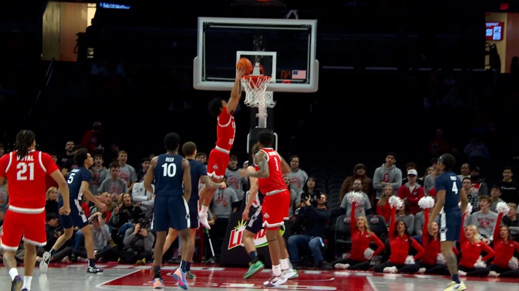 Amare Bynum hits Taison Chatman for dunk, extending Ohio State's lead over Penn State