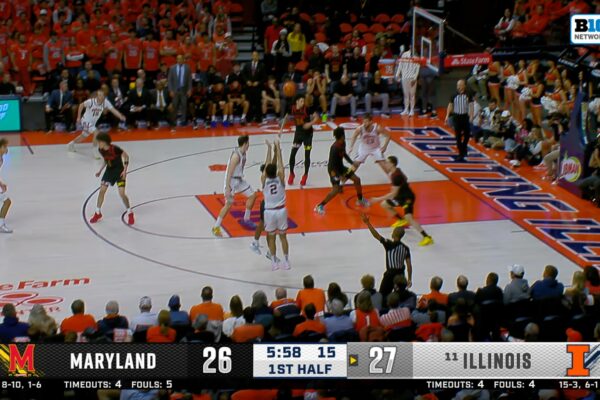 Illinois' Andrej Stojakovic makes 3-pointer to extend lead over Maryland
