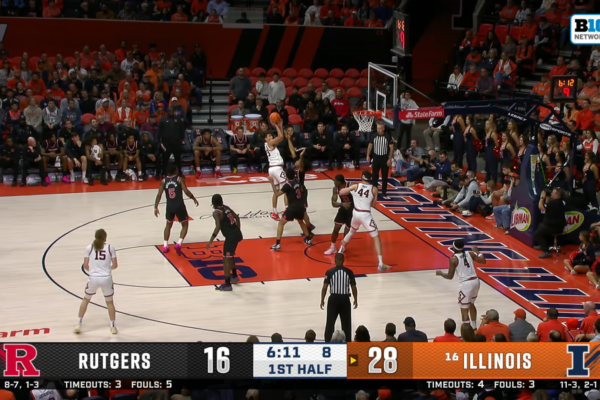 Keaton Wagler sinks and-1 jumper, extending Illinois' lead over Rutgers