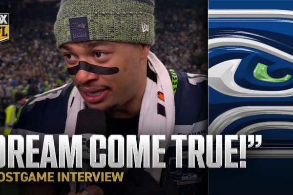 Jaxon Smith-Njigba gets emotional after Seahawks defeat Rams to advance to Super Bowl LX ❤️