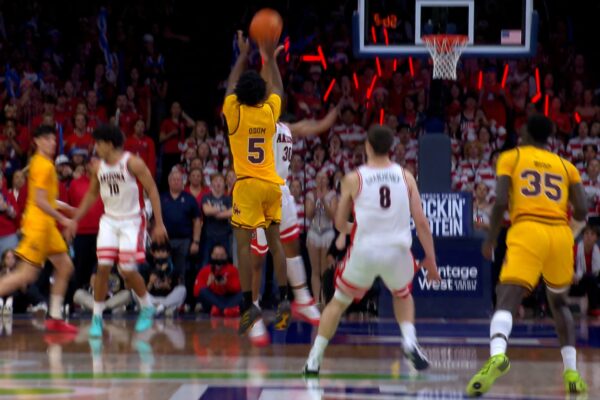 Arizona State's Moe Odum drills DEEP 3 and draws foul for 4-point play vs. Arizona