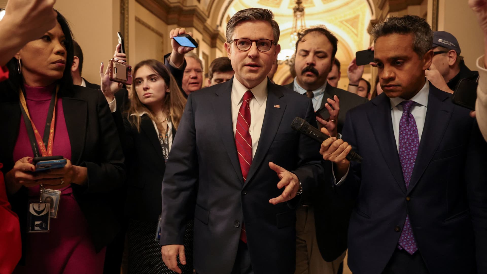 GOP anxiety over Trump tariffs tests Speaker Johnson in upcoming vote