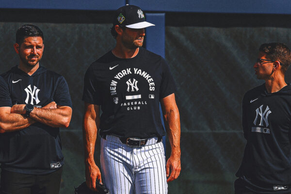 Yankees’ Gerrit Cole Throws 96.9 mph in 1st Session vs. Hitters Since Tommy John Surgery