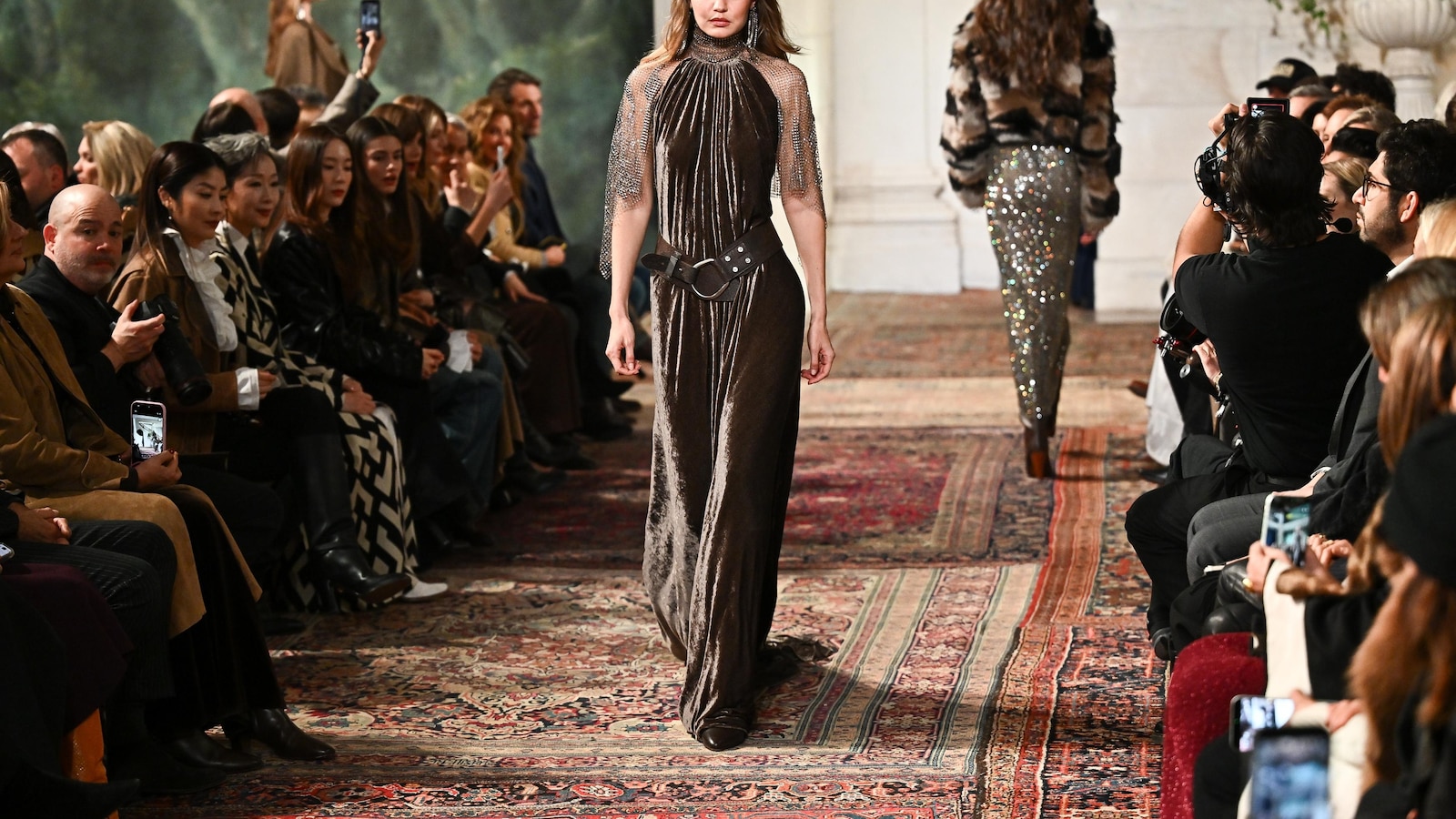 Ralph Lauren’s fall 2026 collection a mix of romantic adventure with metallic flair