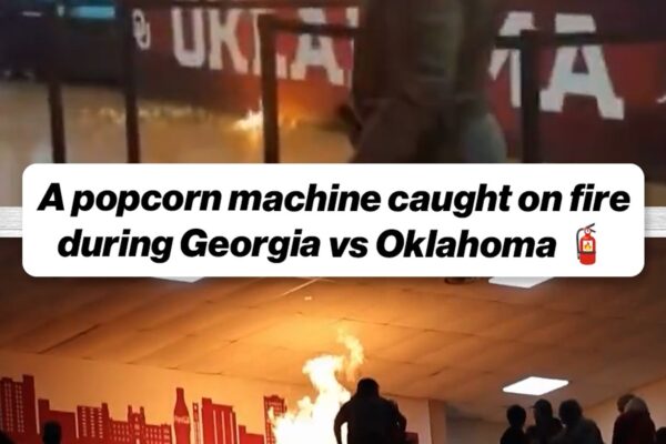 Oklahoma’s Win Over Georgia Delayed After Popcorn Machine Bursts Into Flames