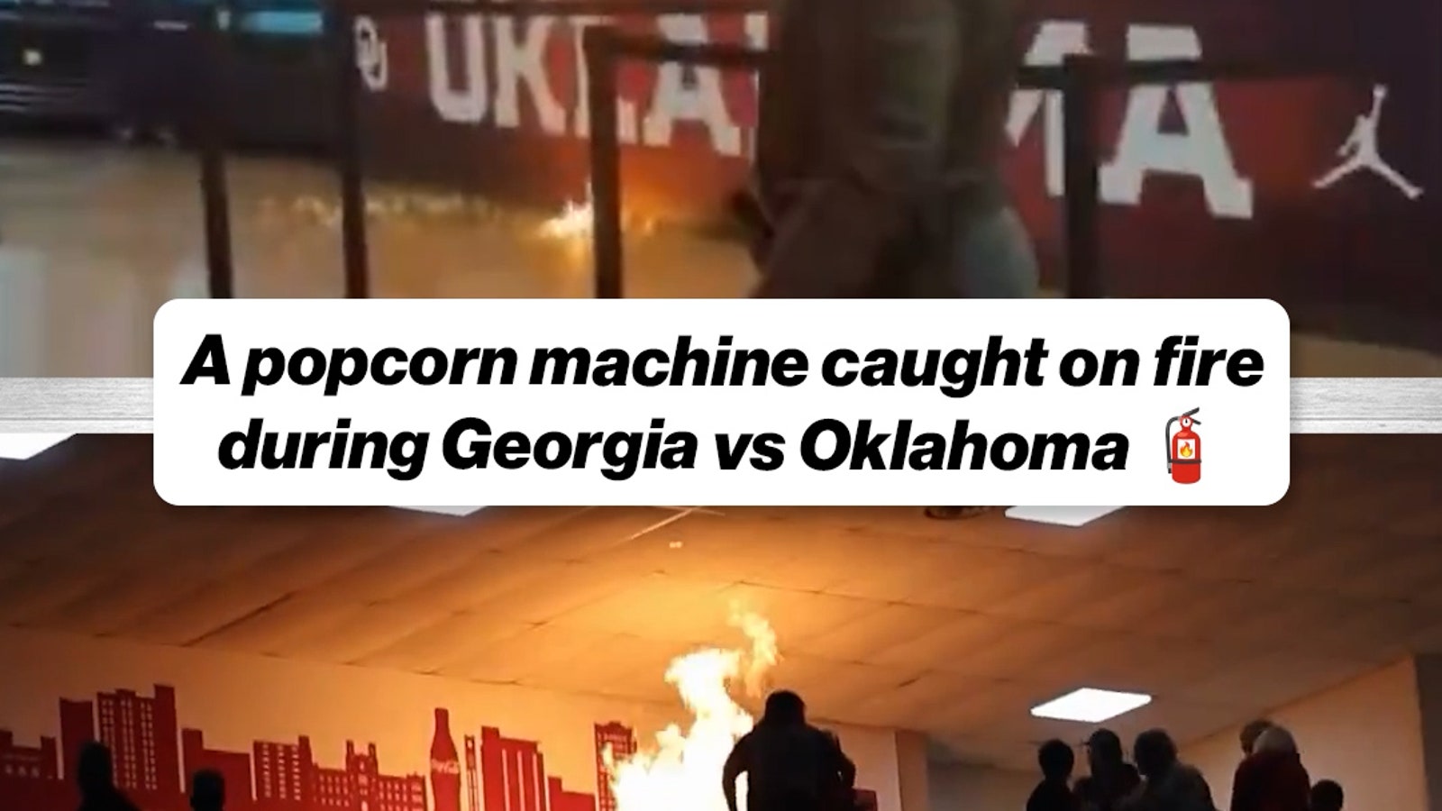 Oklahoma’s Win Over Georgia Delayed After Popcorn Machine Bursts Into Flames