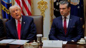 Trump meets with defense CEOs, Pete Hegseth