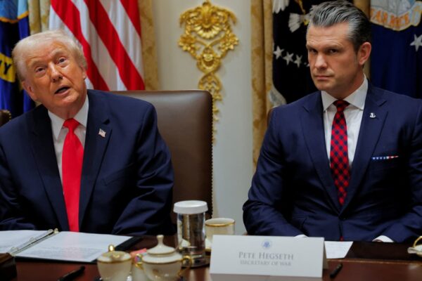 Trump meets with defense CEOs, Pete Hegseth