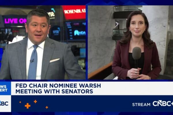 Fed chair pick Kevin Warsh meets with more senators