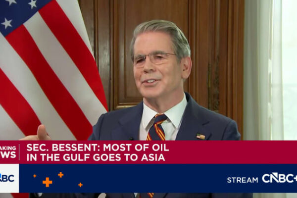 Bessent says Treasury is not intervening in oil commodities markets and has no authority to do so