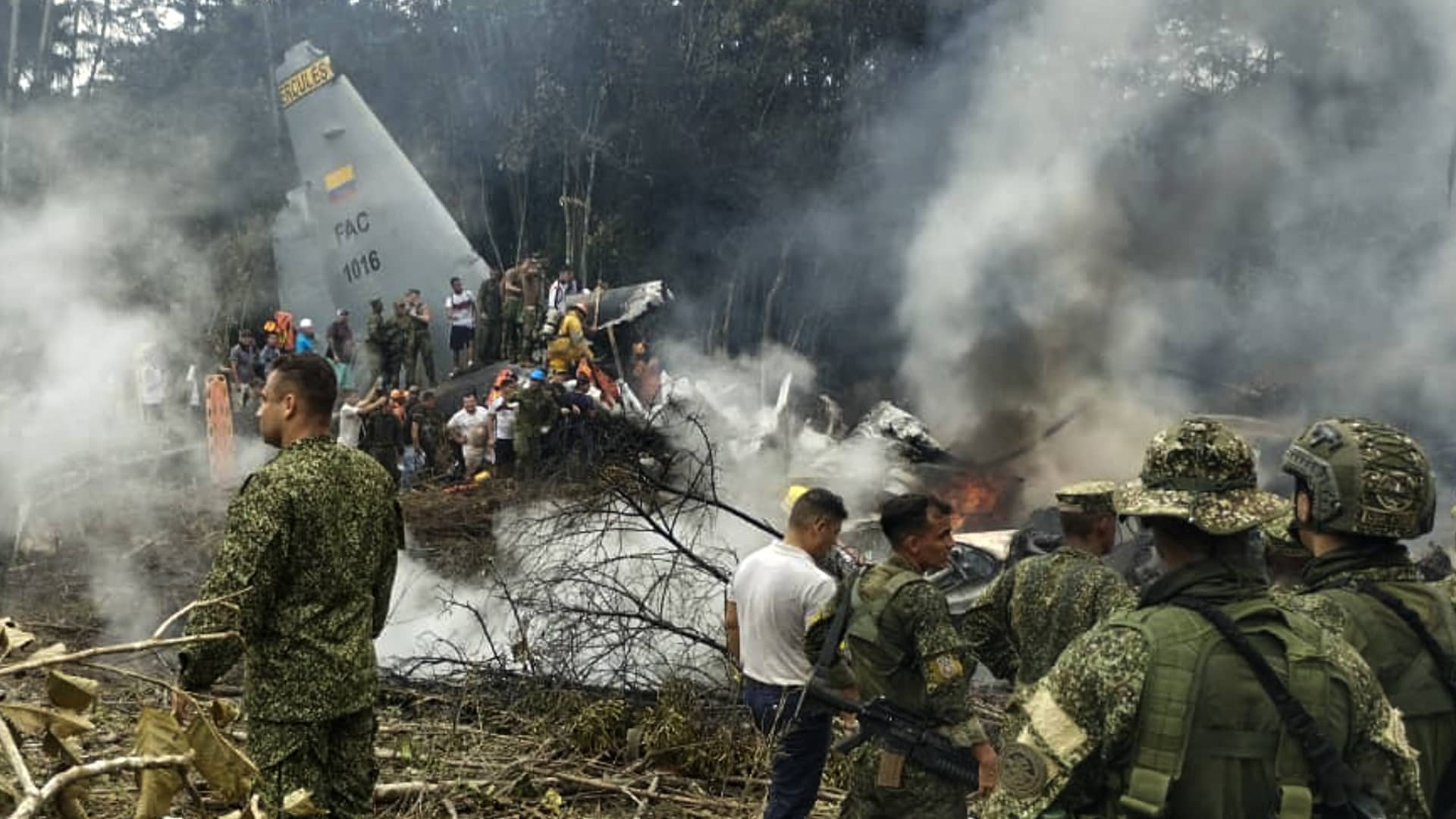 Colombia military plane crash kills 66, four still missing