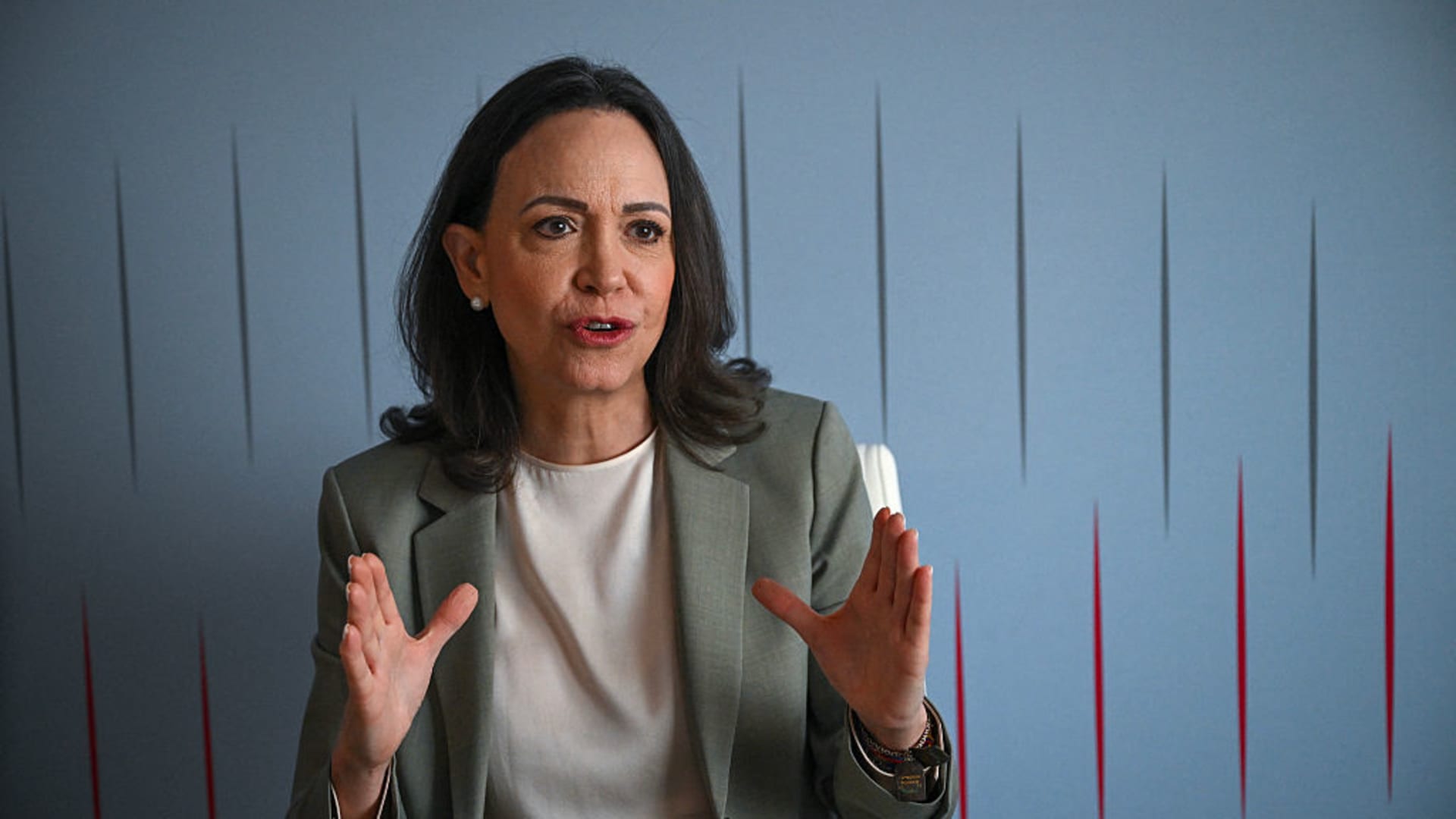 Venezuela opposition leader María Corina Machado addresses oil industry