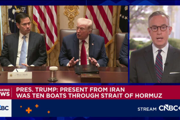 Trump says Iran let 10 oil ships through Strait of Hormuz as ‘present’ to U.S.