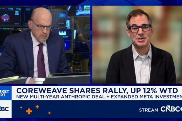 CoreWeave stock pops 11% on deal to power Anthropic’s Claude