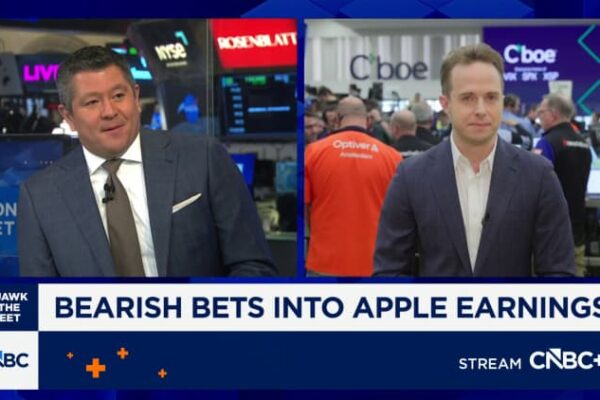 Apple’s stock has gone nowhere for 6 months. Traders expect a wild ride Thursday night