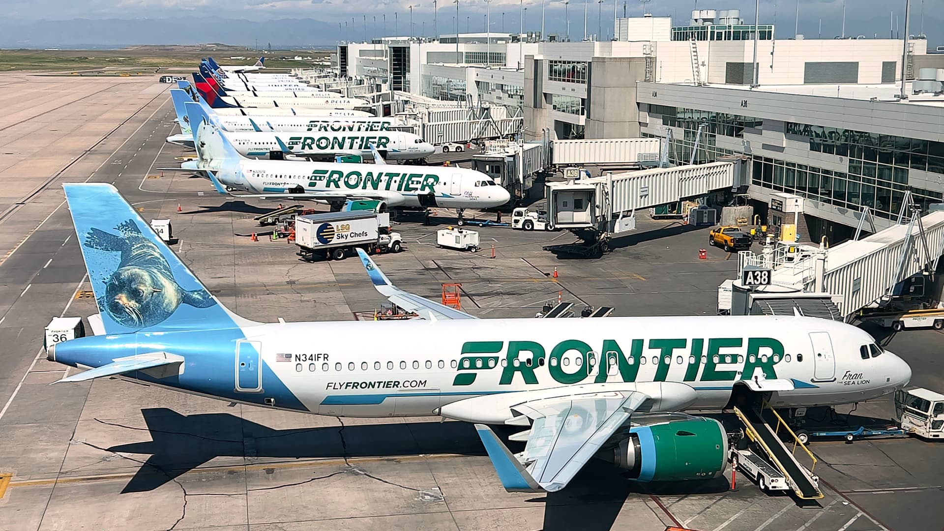 Frontier Airlines plane suffers engine fire after pedestrian hit