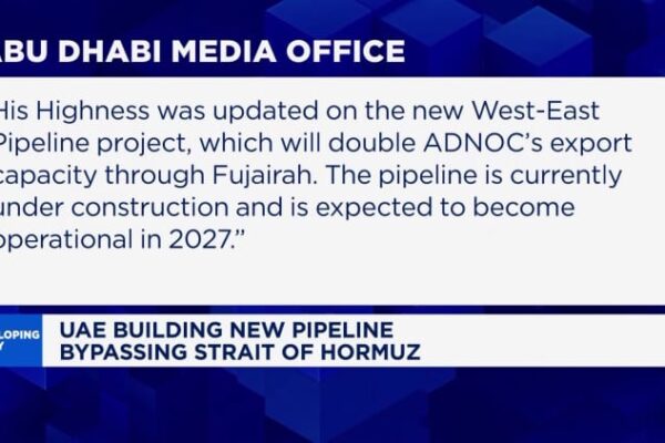UAE to accelerate second West-East pipeline, bypassing Strait