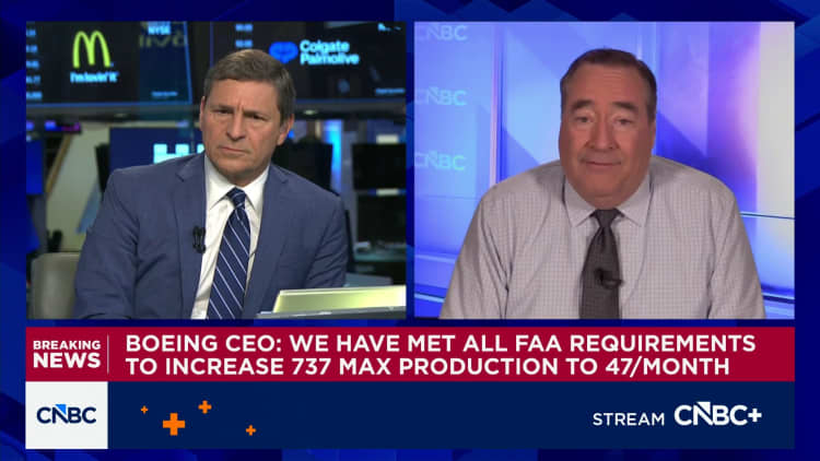 Boeing CEO says met requirements to increase 737 Max production