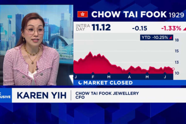 Chow Tai Fook’s shares rise 15% as higher gold price boosts profits