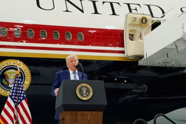 Trump unveils the new Air Force One, a converted Qatari jet
